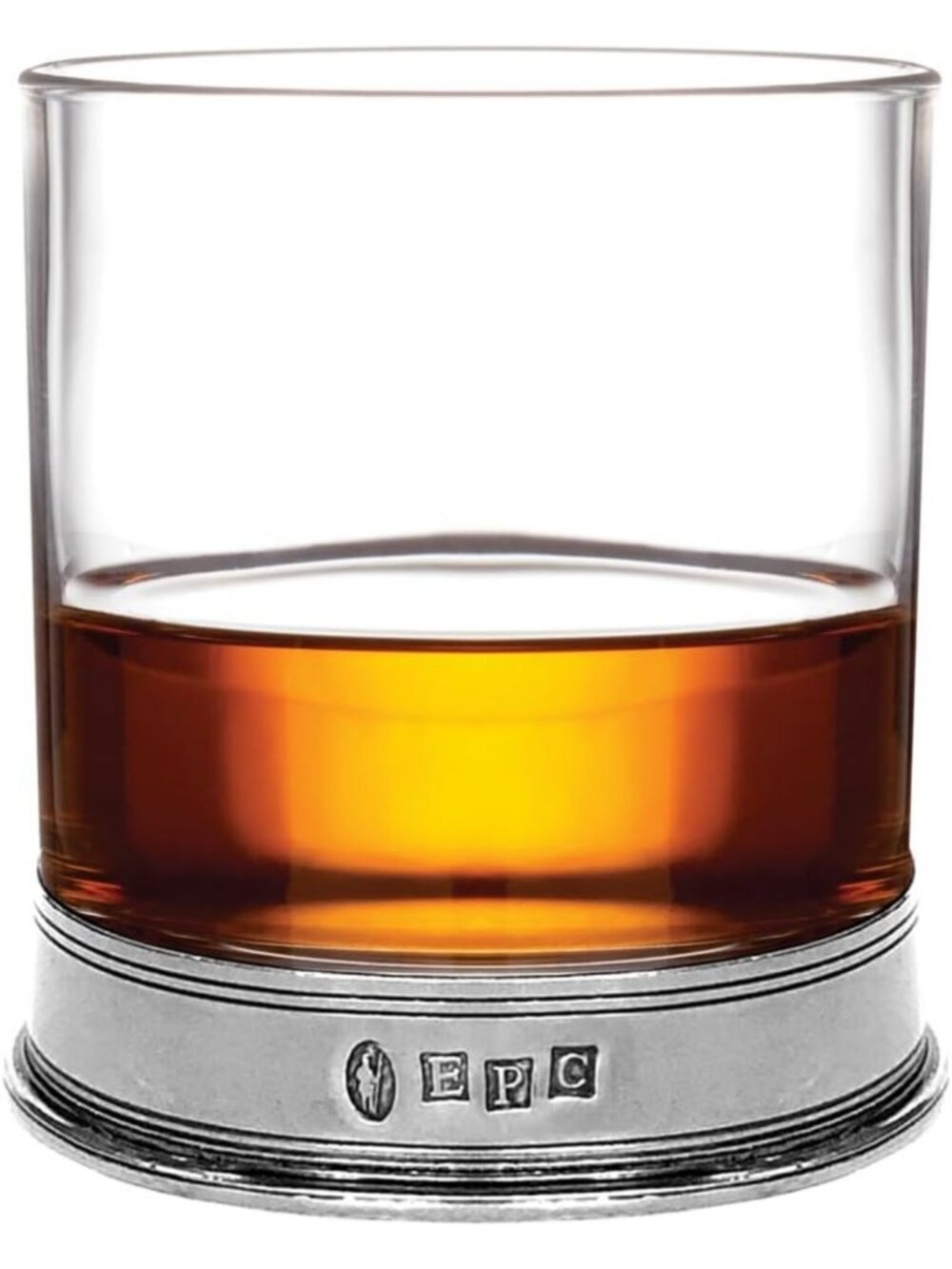 Elegant 11oz Old Fashioned Whisky Rocks Glass with Pewter Base - Perfect Gift!